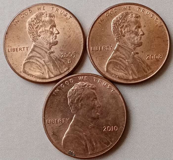 2005/2008 and 2010 Lincoln 1c set