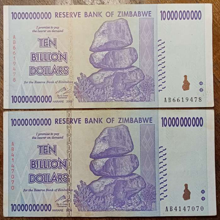 Decent 2008 Zimbabwe 10 billion dollars