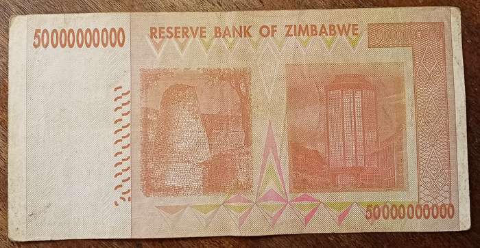 Zimbabwe 2008 Fifty Billion dollars.