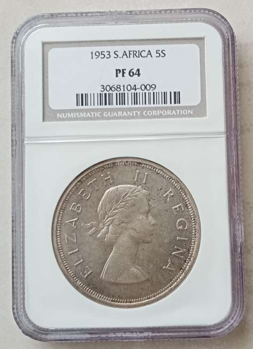 1953 Union proof 5 Shillings NGC PF64 (mintage: 5000)