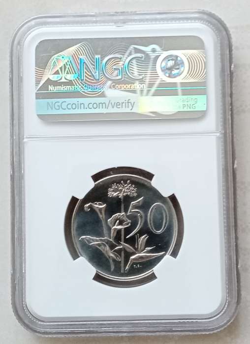 High grade 1965 Afrikaans proof 50c NGC PF67