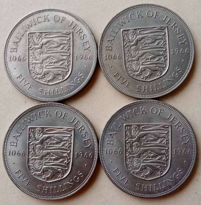 Decent 1966 Bailiwick of Jersey 5 Shillings (Battle of Hastings).