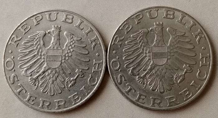 1974 and 1979 Austria 10 Schilling set