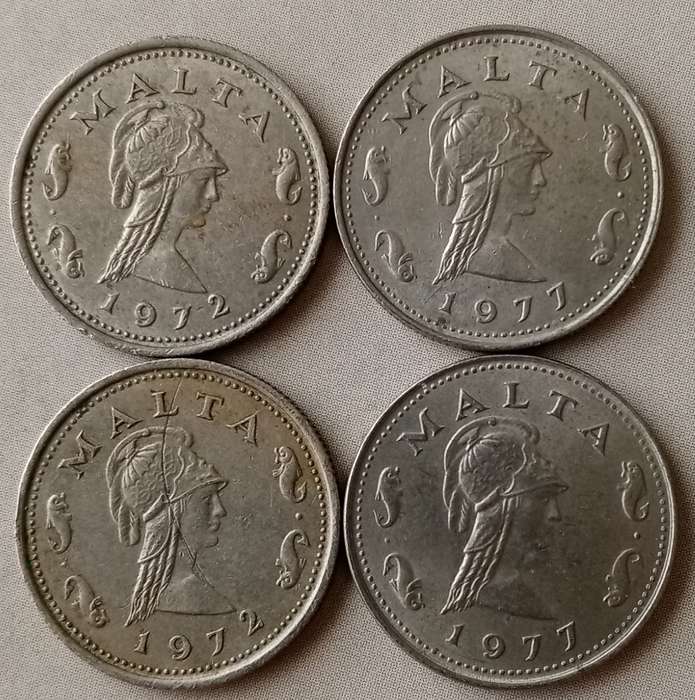 1972 and 1977 Malta 2c set