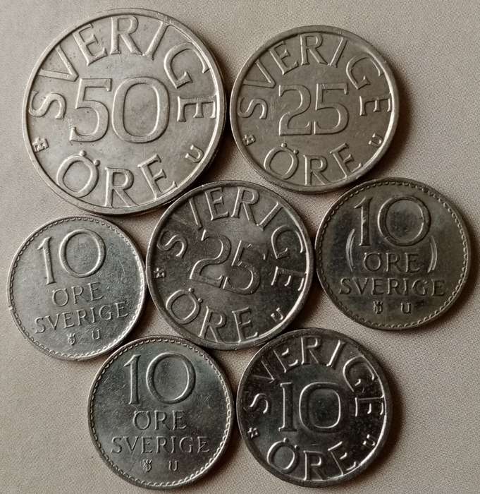 Lot of x7 Swedish coins