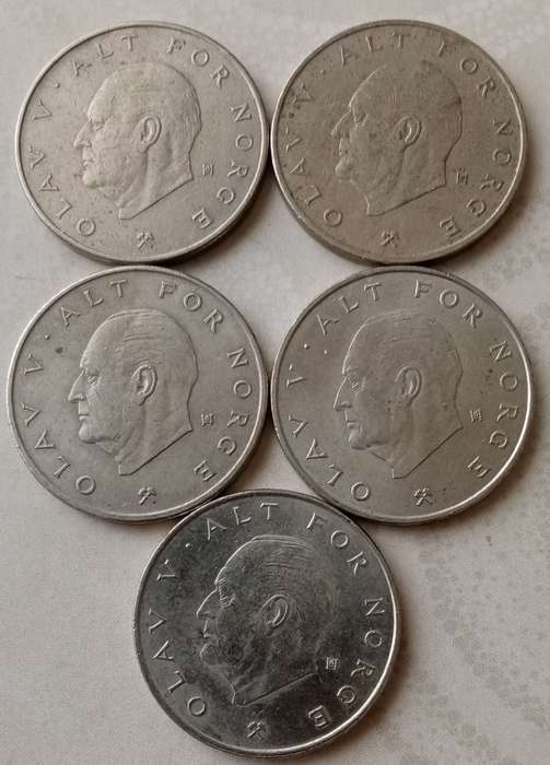 1974-1978 Norway 1 Krone set