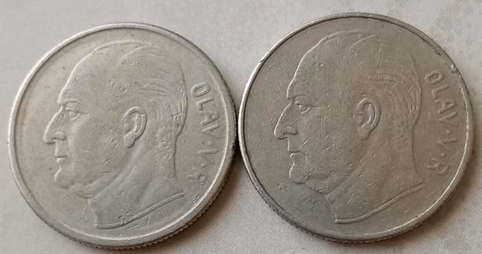 1968 and 1971 Norway 1 Krone set