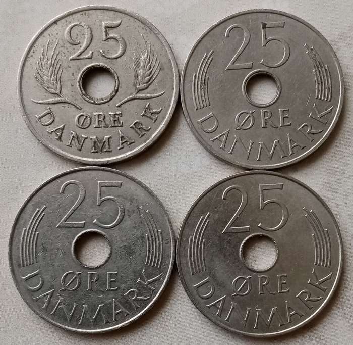 1967/1973/1976/1977 Denmark 25 Ore