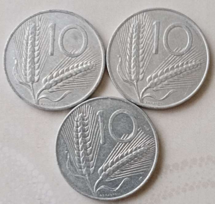 1972/1974/1976 Italy 10 Lire