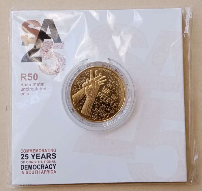 2019 Democracy uncirculated R50 coin.