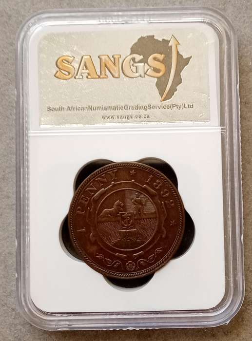 1892 ZAR Kruger Penny SANGS XF40