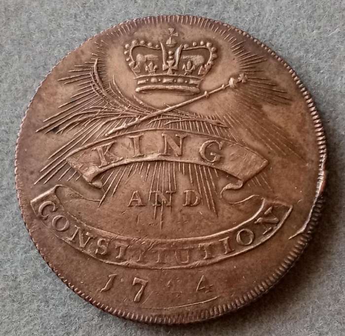 1794 Great Britain Earl Howe King & Constitution 1/2 Penny token