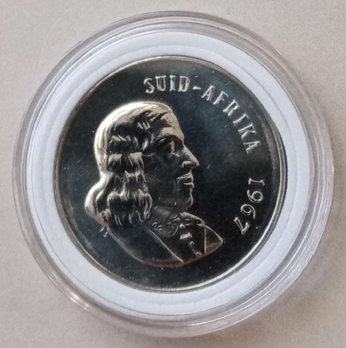Encapsulated 1967 Afrikaans Republic proof 20c