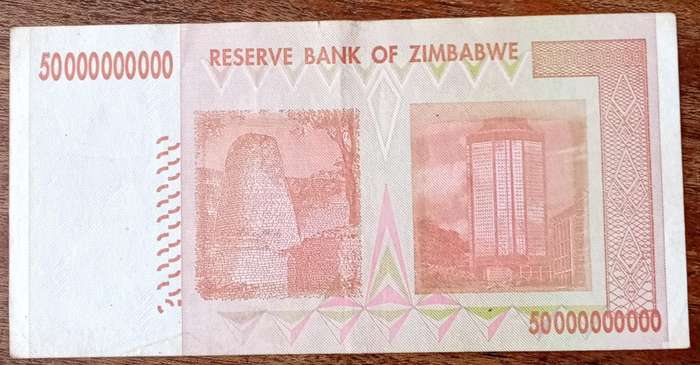 Zimbabwe 50 Billion dollars note (2008).
