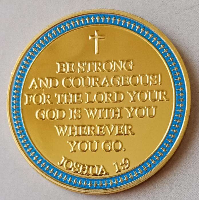 Lion of Judah commemorative novelty coin with cross and scripture design - (40mm)