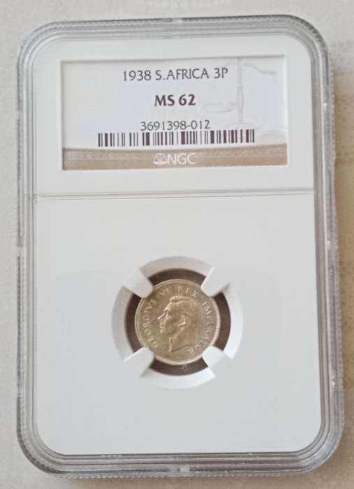 Nice 1938 Union silver tickey NGC MS62