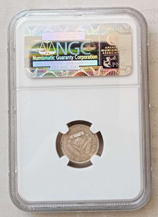 Nice 1938 Union silver tickey NGC MS62