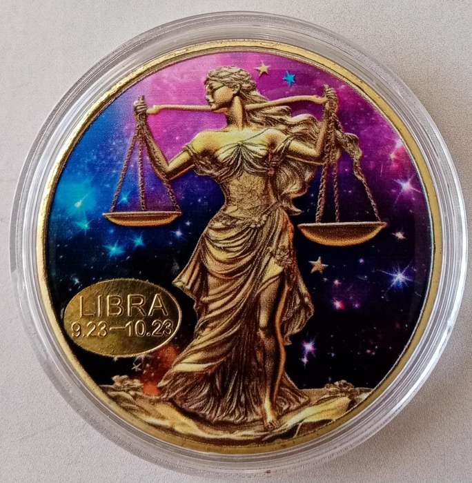 Libra Zodiac sign commemorative novelty coin (40mm)