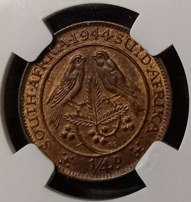 Nice 1944 Union 1/4 penny NGC MS63 RB