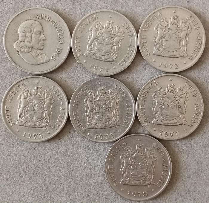 Lot of x7 Nickel 10c coins (1965-1978)