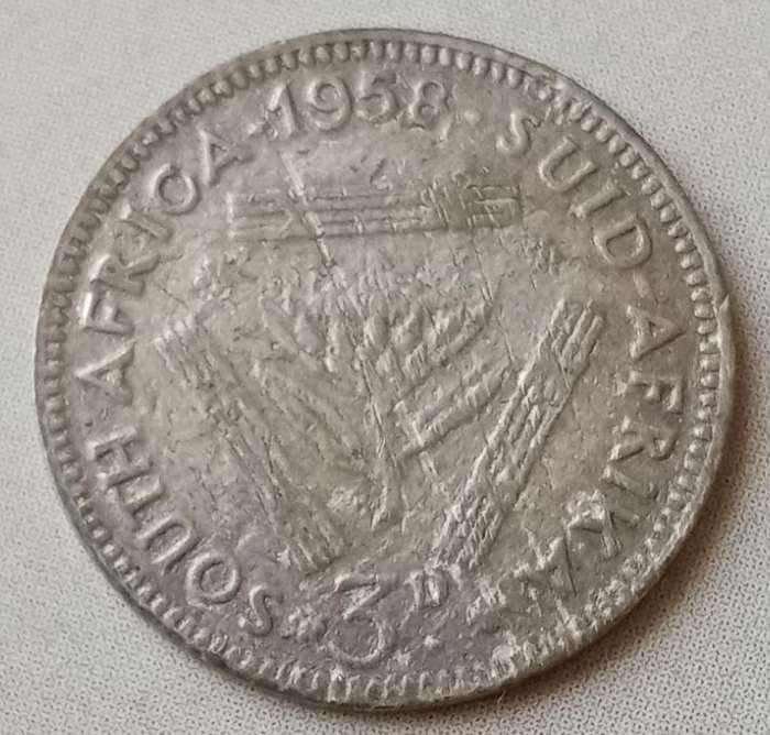 1958 Union silver tickey (Well circulated)