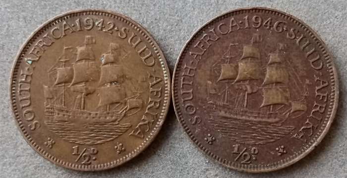 1942 and 1946 Union 1/2 Penny set