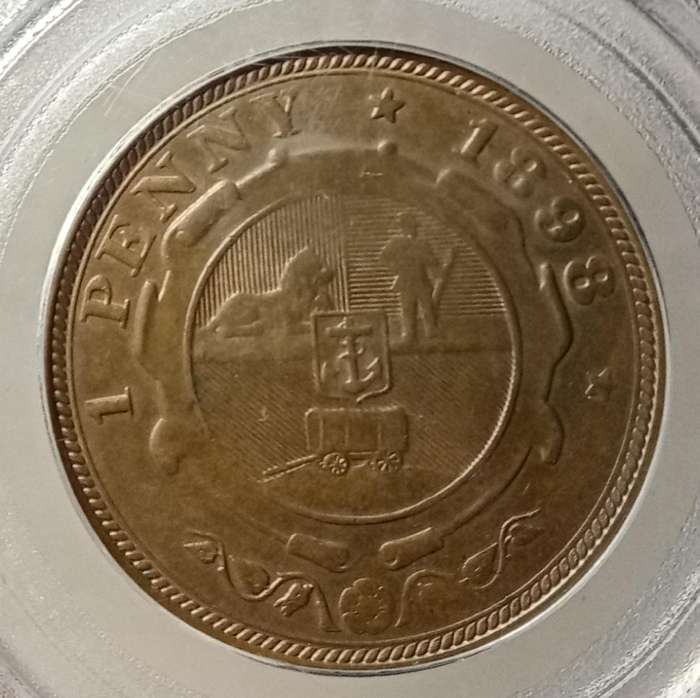 1898 ZAR Kruger penny PCGS MS61 BN