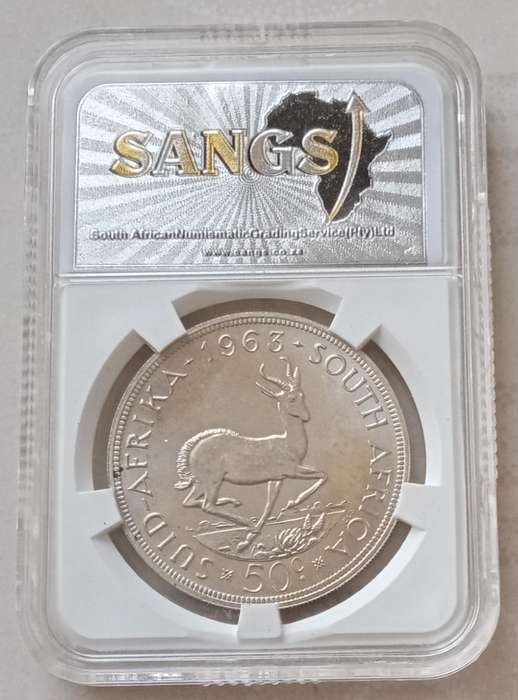 Nice 1963 Republic proof silver 50c SANGS PF63 (mintage: 4025)