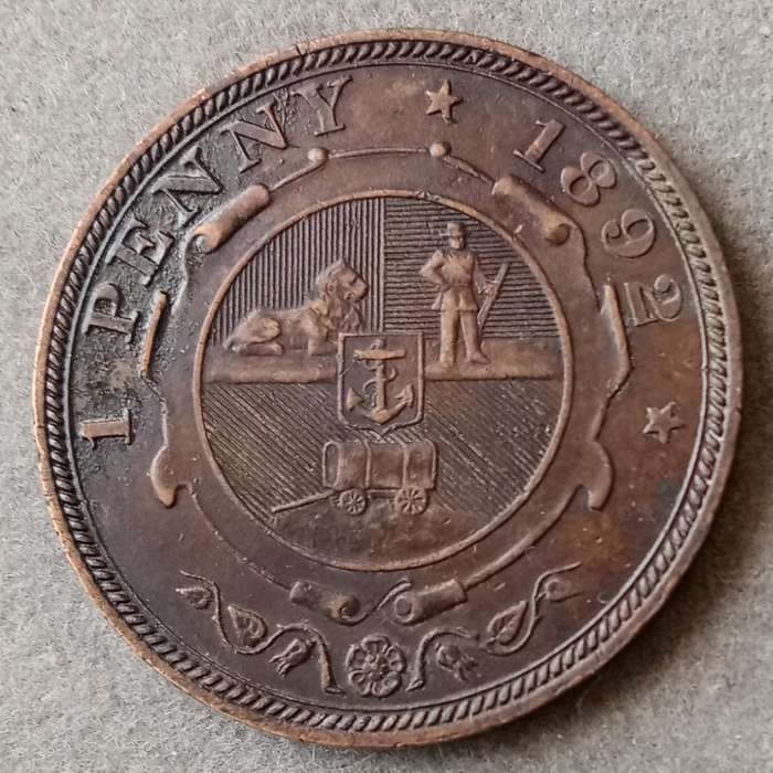 Decent 1892 ZAR Kruger penny with XF details