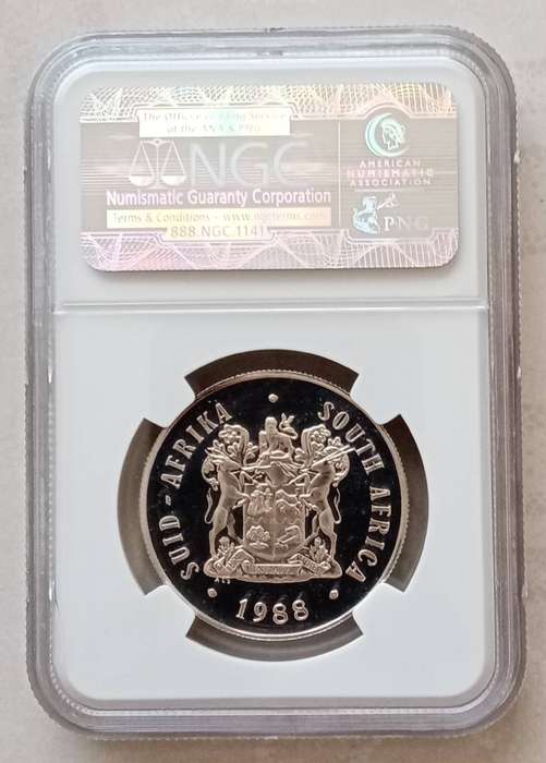 1988 "Great Trek" proof silver R1 NGC PF68 Ultra Cameo (Pop 2) Only 11 higher