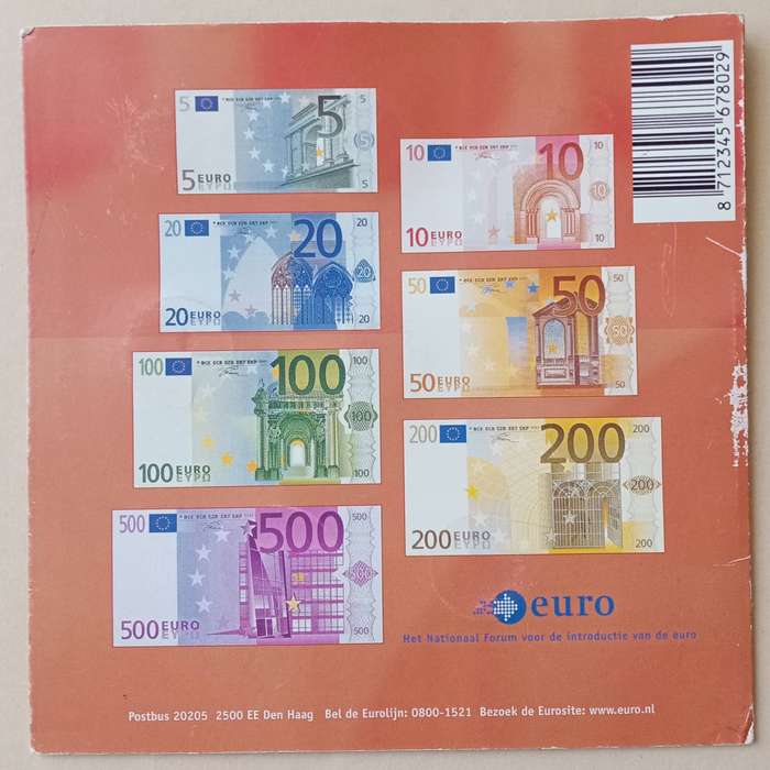 2001 Netherlands introduction to the Euro uncirculated 8 coin set