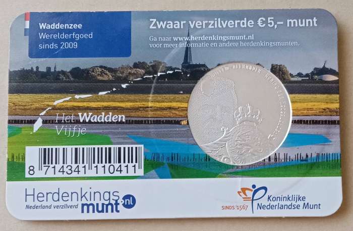 2016 Netherlands uncirculated 5 Euro in coin card (Wadden Sea)