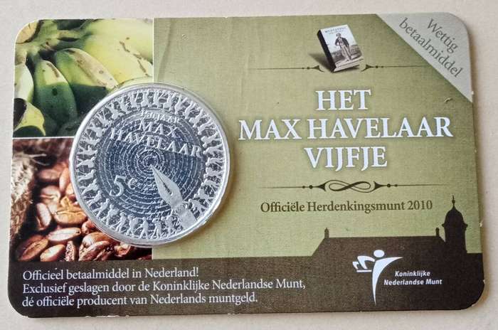 2010 Netherlands uncirculated 5 Euro in coin card (Max Havelaar)