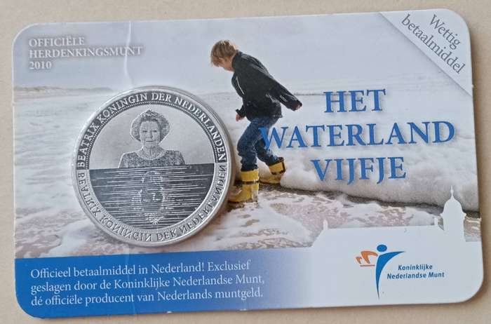 Nice 2010 Netherlands uncirculated 5 Euro in coin card (Waterland)