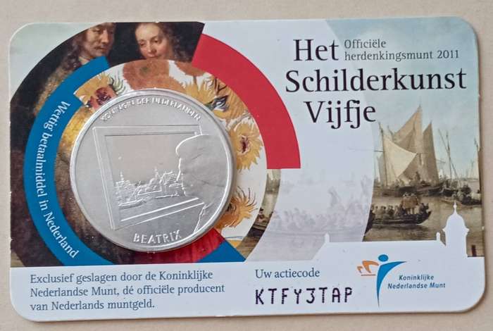Nice 2011 Netherlands uncirculated 5 Euro in coin card (Schilderkunst/Painting)