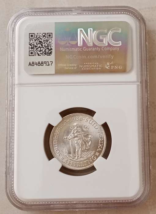Nice 1938 Union silver shilling NGC MS63