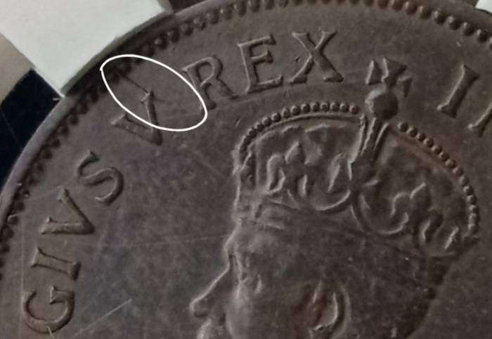 1932 Union 1/2 Penny SANGS XF40 - Cracked Die