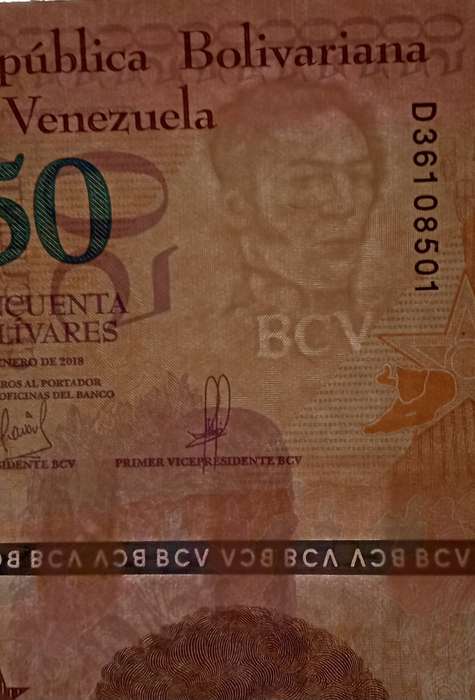 Set of x4 Venezuela 2018 consecutive 50 Bolivares notes
