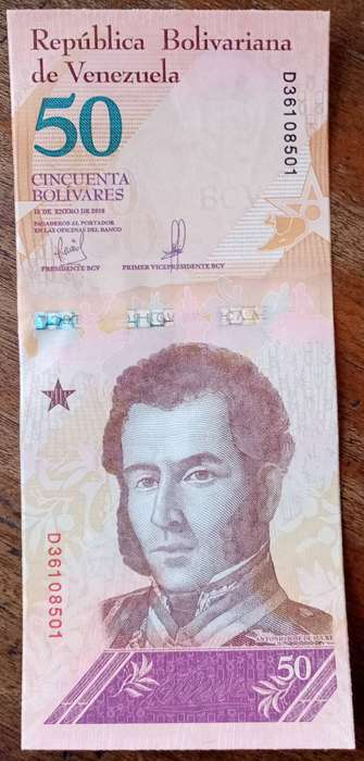 Set of x4 Venezuela 2018 consecutive 50 Bolivares notes