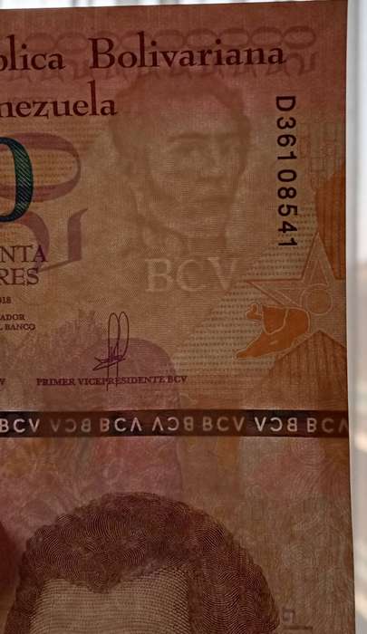 Set of x3 Venezuela 2018 consecutive 50 Bolivares notes