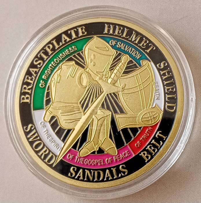 Armour of God Medieval Knight novelty challenge coin - (40mm)