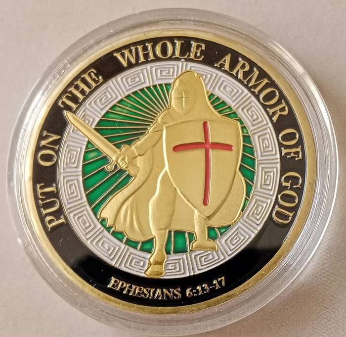 Armour of God Medieval Knight novelty challenge coin - (40mm)