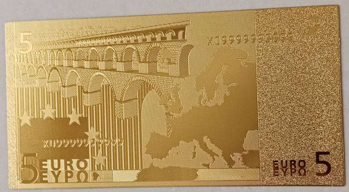 7 Pcs Euro gold plated foil replica note set (500-5 Euro)