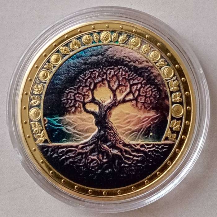 Nice Tree of Life inspirational challenge novelty coin-(40mm)