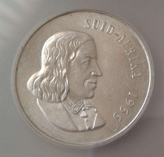 1966 Republic (Afrikaans) silver R1 SANGS MS64