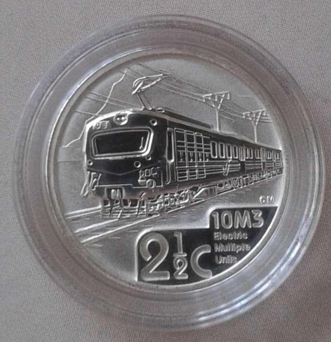 2014 (Trains of South Africa - Class 10M3) proof silver 2 1/2c in bag incl.certificate