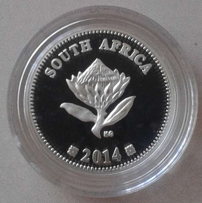 2014 (Trains of South Africa - Class 10M3) proof silver 2 1/2c in bag incl.certificate