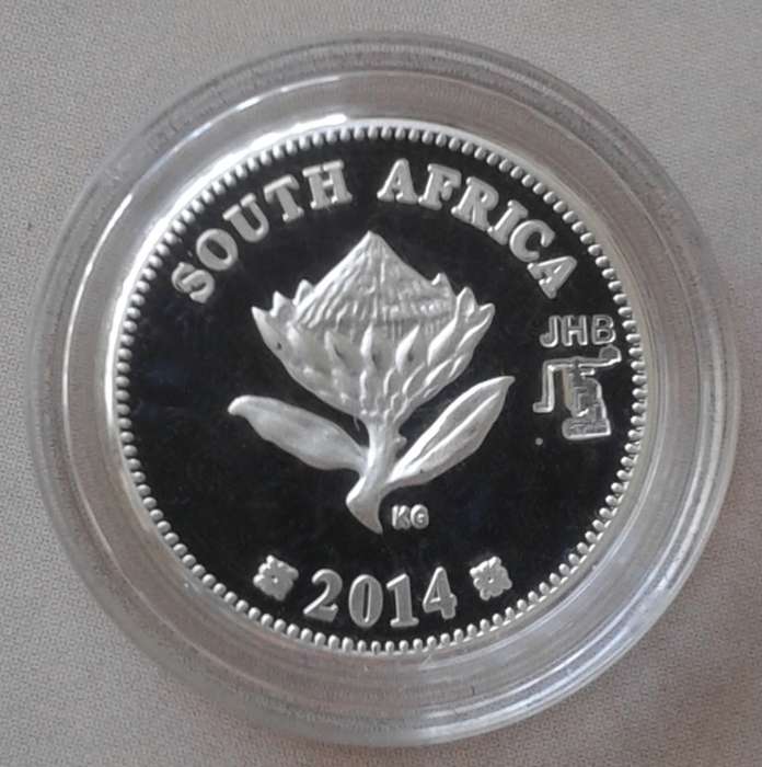 Scarcer 2014 (Trains of S.A - Class 10M3) JHB Flypress proof silver 2 1/2c in bag