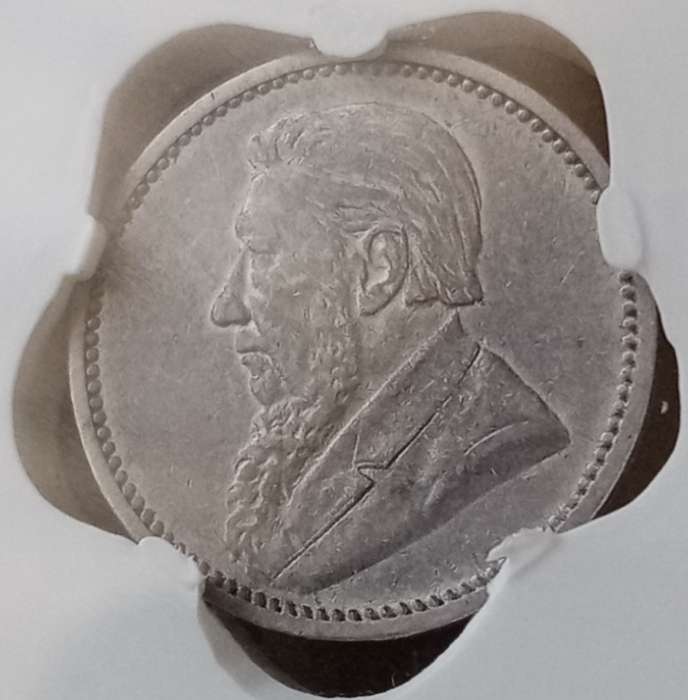 Scarcer 1892 ZAR Kruger silver tickey SANGS XF40 (low mintage)