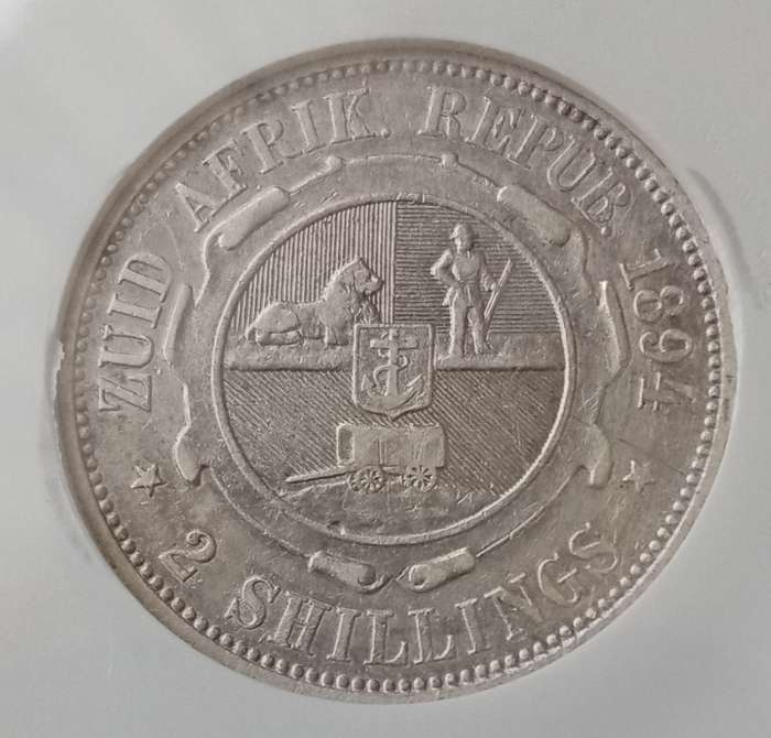 1894 ZAR Kruger silver 2 Shillings NGC VF35